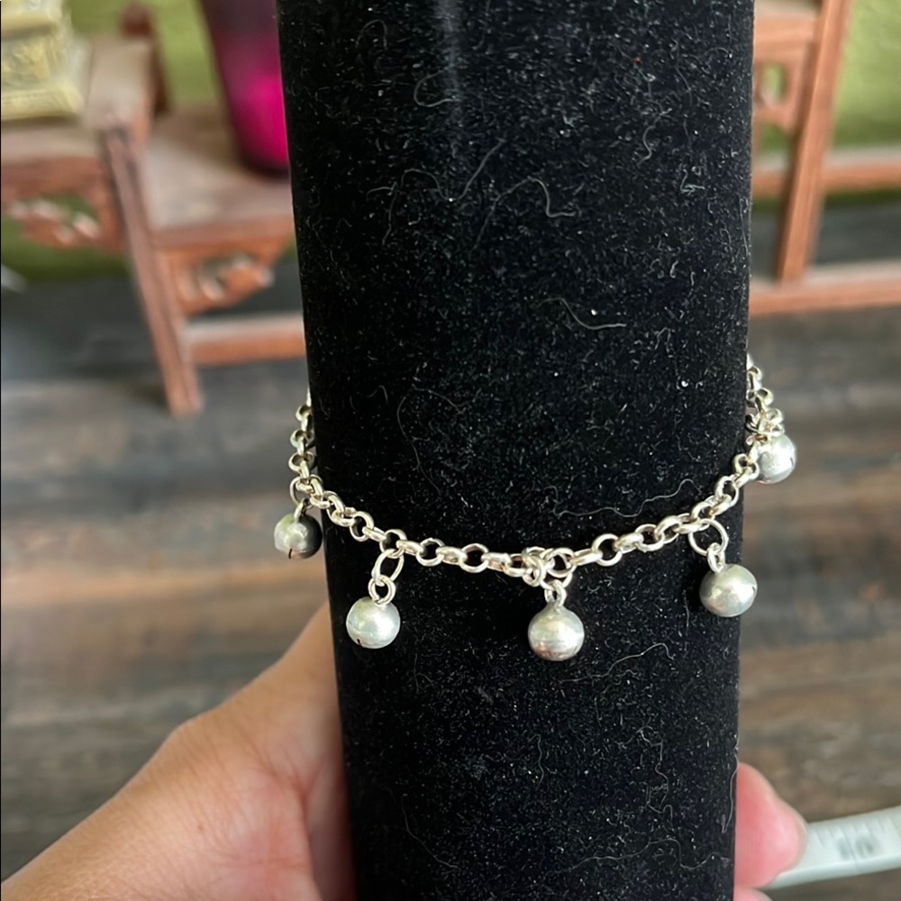 Elegant Silver Bells Charm Bracelet